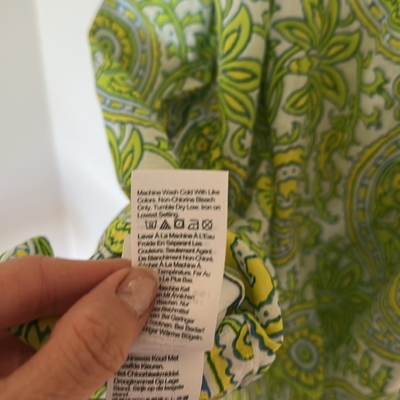 NWT SZ Blockprints x J.Crew Square-Neck Puff Sleeve Organic Cotton Mini Dress L - Picture 15 of 16